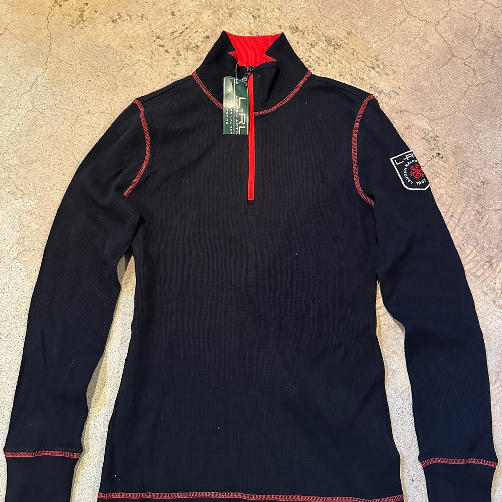 Ralph Lauren Active on Black and Red Half-Zip Pullover